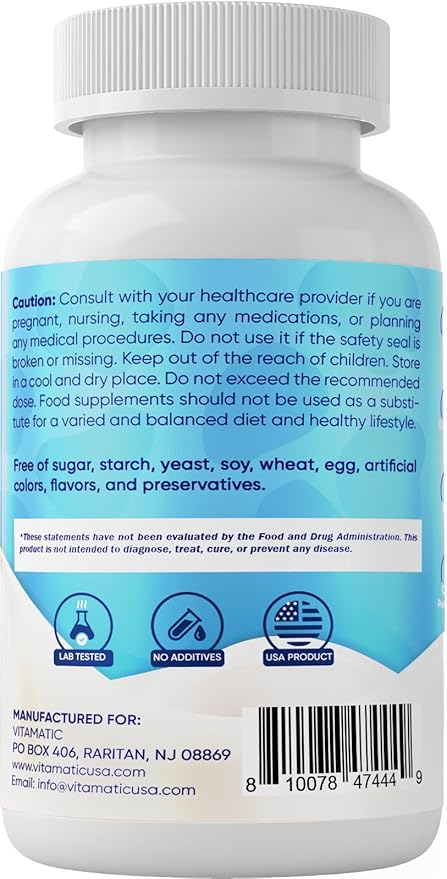 Vitamatic Bovine Colostrum Supplement 1000 mg per Serving - 50% Highest IgG - Supplement for Gut Health Hair Growth Beauty Muscle Recovery &amp Immune Support - 120 Capsules