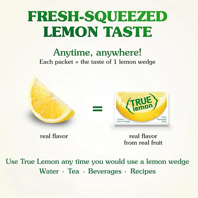 True Lemon 500ct - Water Enhancer - Bulk Dispenser - 0 Calorie Drink Mix Packets For Water - Sugar Free Lemon Flavoring Powder Packets(Pack of 2)