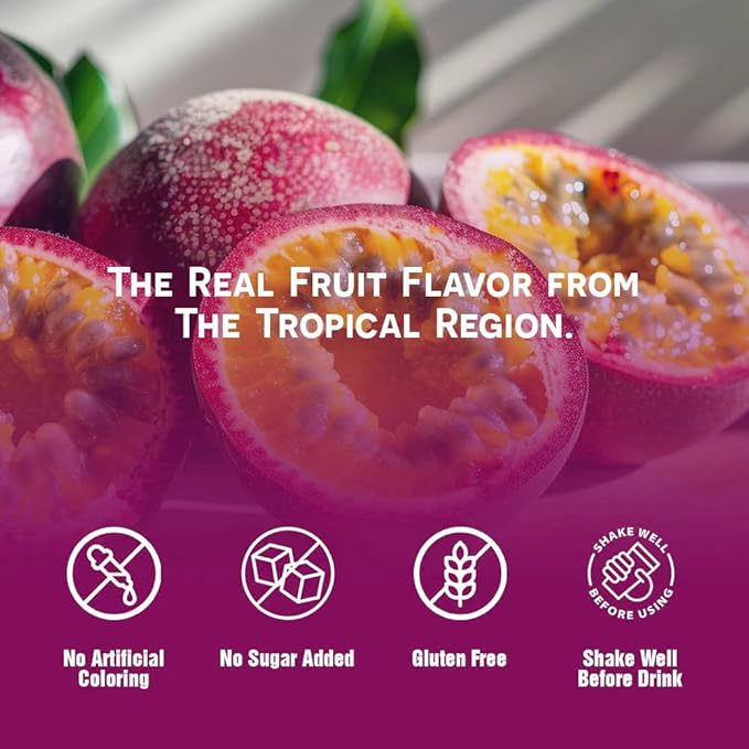 VINUT 100% Passion Fruit Juice No Added Sugar Not From Concentrate 16.9 fl oz (500 mL) Can Pack of 12