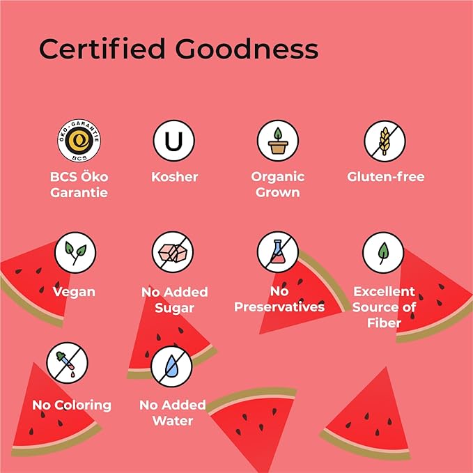 IOS Love Organic Juice - USDA Organic Certified - Cold Pressed No Added Sugar No Water No Artificial Colors No Preservatives No Flavors Added No Gluten - 33.8 Fl Oz (Watermelon Pack of 2)