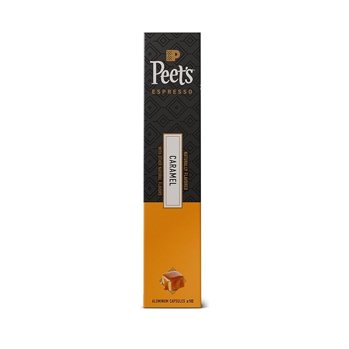Peet's Coffee Medium Roast Espresso Capsules Compatible with Nespresso Original Machine - Caramel 50 Count (5 Boxes of 10 Espresso Capsules)
