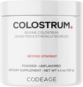 Codeage Bovine Colostrum Powder Supplement 4-Month Supply 1000mg per Serving Grass-Fed Ethically Sourced Immunoglobulin-Rich Prized First Milk Cold-Chain Pasteurized Agglomerated Non-GMO 4.3 OZ