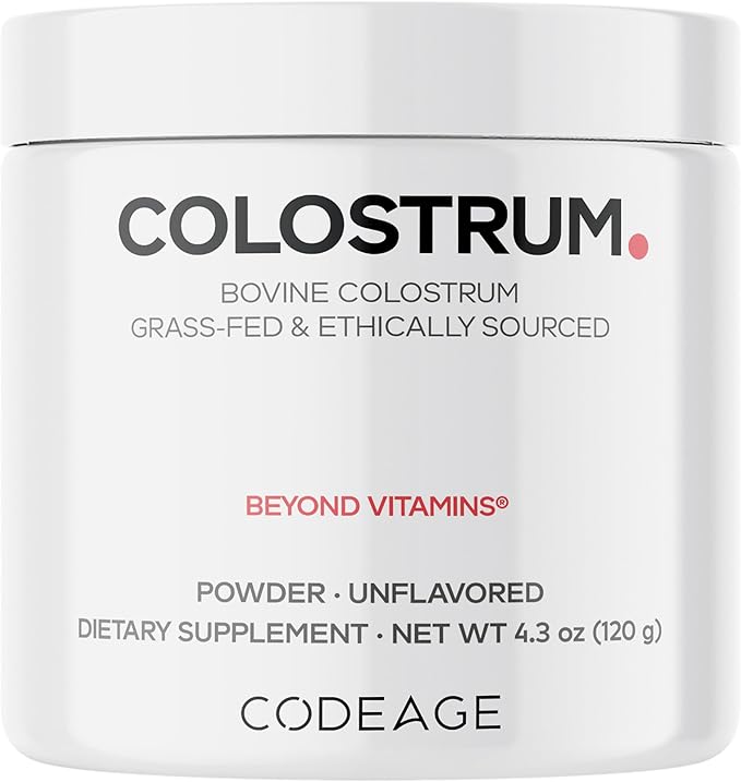 Codeage Bovine Colostrum Powder Supplement 4-Month Supply 1000mg per Serving Grass-Fed Ethically Sourced Immunoglobulin-Rich Prized First Milk Cold-Chain Pasteurized Agglomerated Non-GMO 4.3 OZ