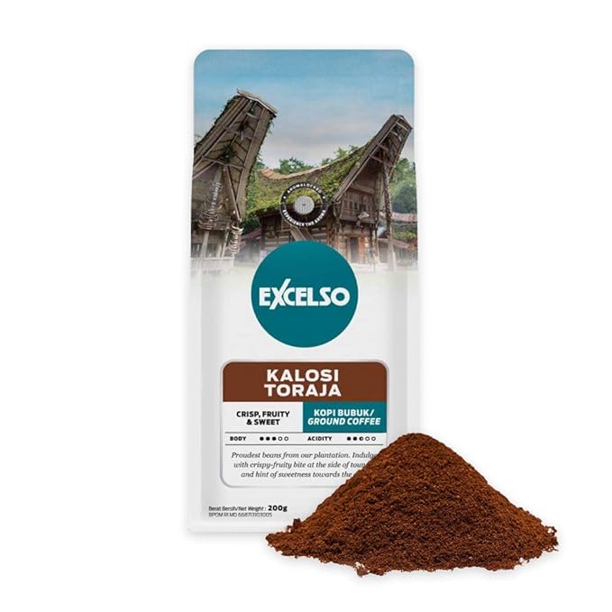 Excelso Kalosi Toraja Ground Coffee 200g (Pack of 4)