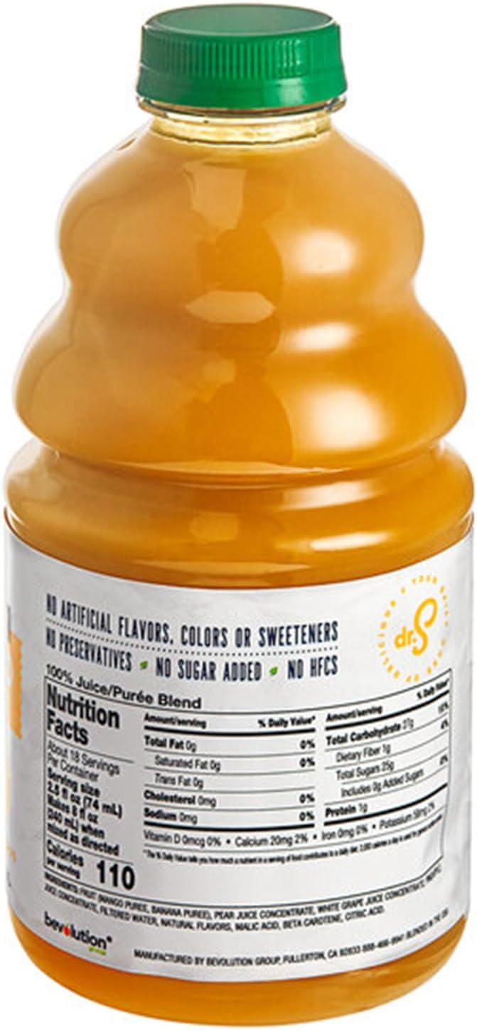 100% Crushed Mango Fruit Smoothie Mix 46 fl. oz. WS-103DR100MANG-NPF