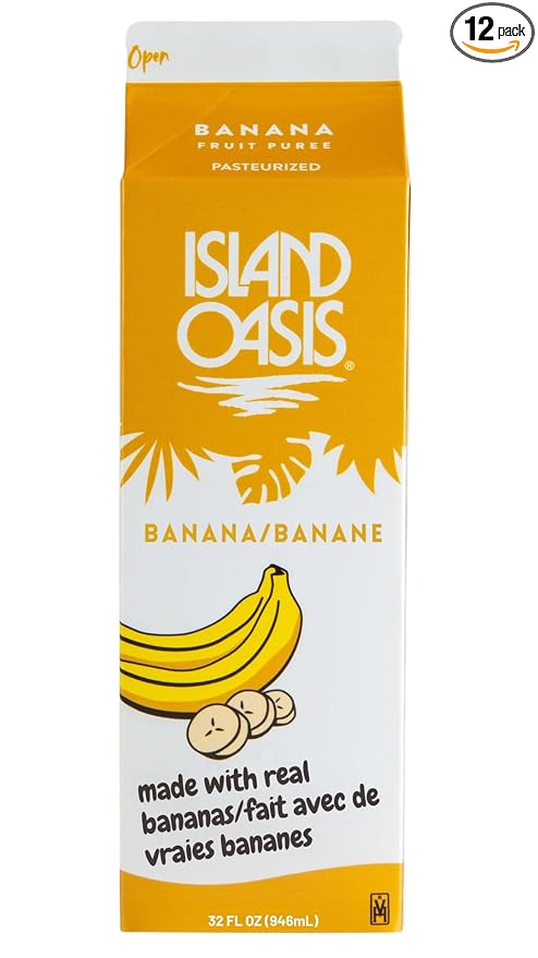 Island Oasis Banana Frozen Beverage Mix 32 Fluid Ounce -- 12 per case.