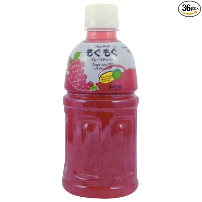 Mogu Juice with Nata De Coco Grape 10.82-Ounce (Pack of 36)