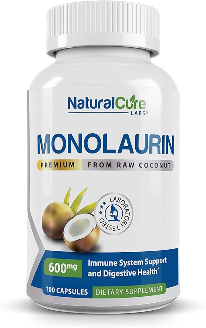 Natural Cure Labs Premium Monolaurin – 600mg 100 Capsules