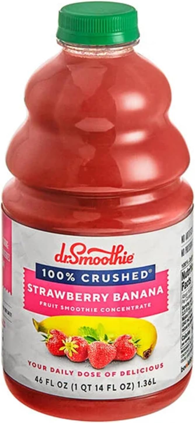 100% Crushed Strawberry Banana Fruit Smoothie Mix 46 fl. oz. WS-103DR100STRB-NF