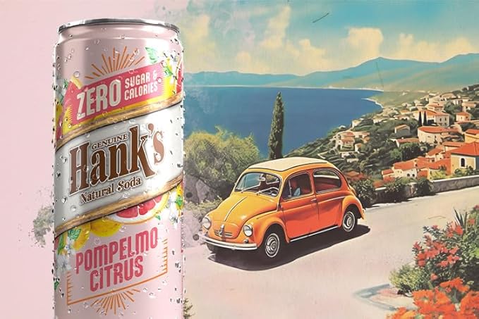 Hank's Soda ZERO Pompelmo Citrus Sparkling Beverage 12 Cans Sugar-Free