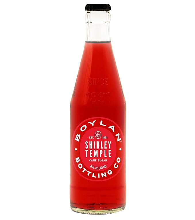 AmishTastes Boylan Shirley Temple Soda In Glass Bottles 12-Pack 144 Oz.