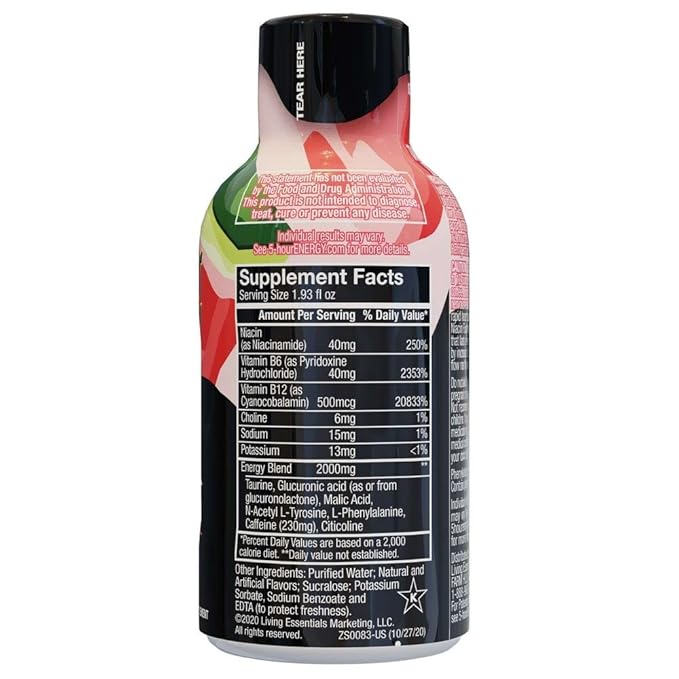 5 Hour Energy Extra Strength Watermelon Shots 1.93 Fluid Ounce - 216 per case