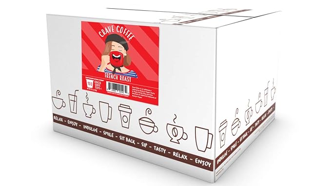Crave Beverages French Dark Roast Coffee Pods for Keurig K Cup Brewers 100 Count