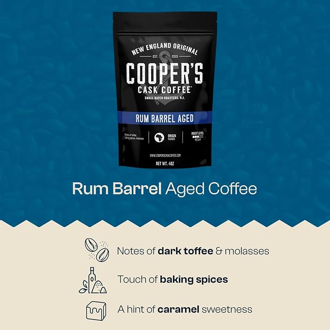 Bourbon Barrel Aged Coffee Whole Bean Set Single Origin Sumatra Whiskey Ethiopian Rye Rwanda Rum Roasted Coffee Beans (Whole Bean 4 Ounce (Pack of 3))