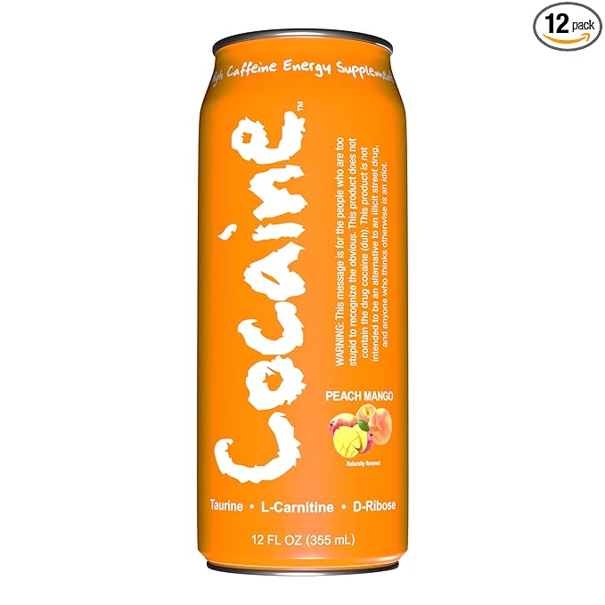 Energy Drink - Highly Caffeinated Energy Supplement (12 Pack) - 280 Mg Caffeine And Vitamins In Each 12oz Can - Tasty Peach Mango Flavor To Satisfy Sweet Cravings - The Rush Will Last You All Day!