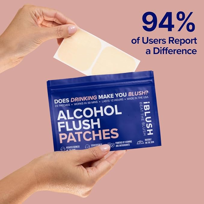 Asian Flush Patches - 24 Discreet All Natural Patches Powered By Vitamins &amp Minerals - Fast Effective &amp Backed By Science