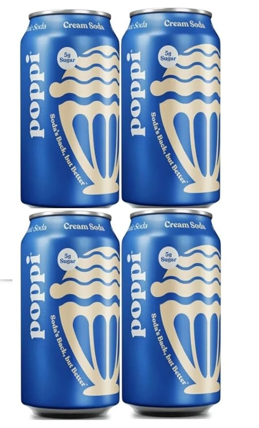 Prebiotic Soda Beverage with Apple Cider Vinegar Seltzer Water and Fruit cream soda 12 Fl Oz 4pack