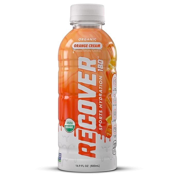 RECOVER 180 Organic Sports Hydration Drink No Sugar Added 20 Calorie Sports Beverage Organic Flavors With Vitamins Potassium-Packed Electrolytes (16.9 Fl Oz (Pack of 12) Variety Pack)