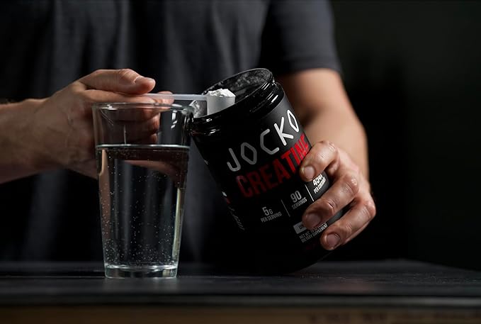 Jocko Fuel Creatine Monohydrate Powder - Creatine for Men &amp Women Supplement for Athletic Performance &amp Muscle Health 90 Servings 16 oz (Unflavored) (16 OZ JAR)