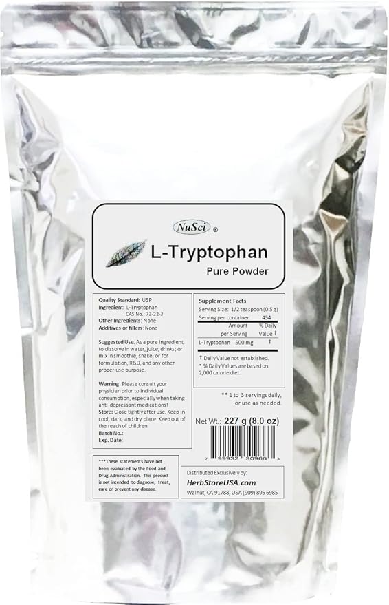 NuSci Pure L-Tryptophan Powder (1000 gram (2.2 pound))