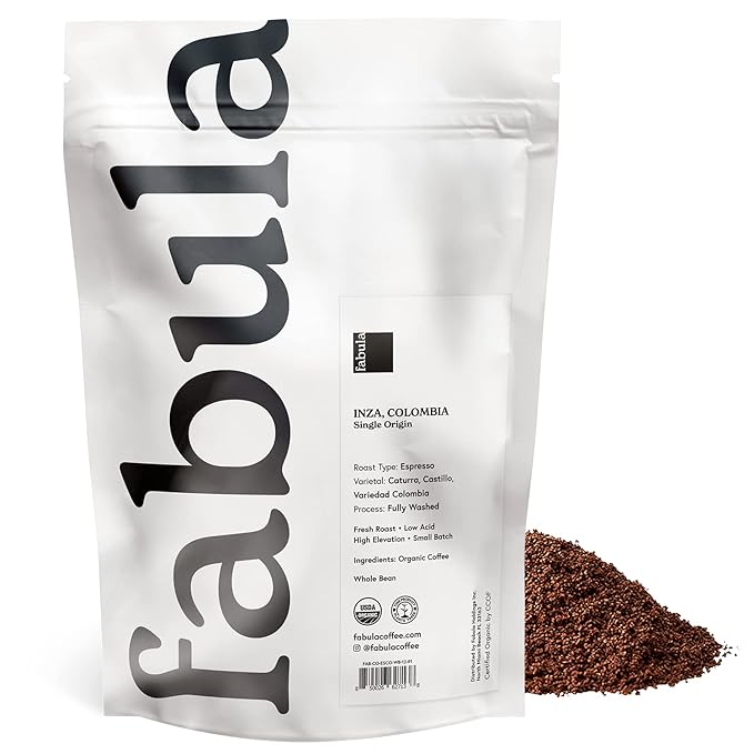 Fabula Organic Coffee Freshly Grounded - Medium Roast and Espresso - 2 Bag Bundle