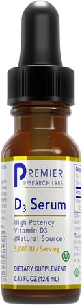 Premier Research Labs Vitamin D3 Serum - Liquid Vitamin D Oil Drops for Adults Liquid Vitamin D3 5000 IU Sublingual Vit D3 Liquid - 0.43 fl oz