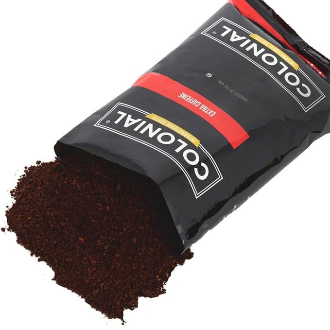 Colonial Coffee Packets Pre Ground Coffee Packs High Caffeine Blend Medium - Dark Roast Bulk Single Pot Bags for Drip Coffee Makers (2.5 oz Bags Pack of 100)