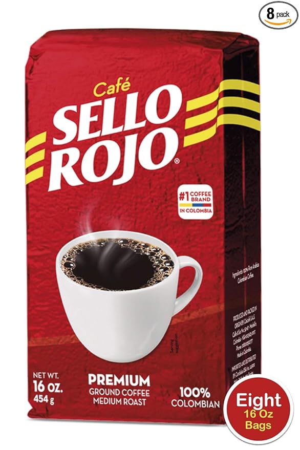 Sello Rojo Tradicional Medium Roast Ground Coffee Bag 16 oz Pack of 8