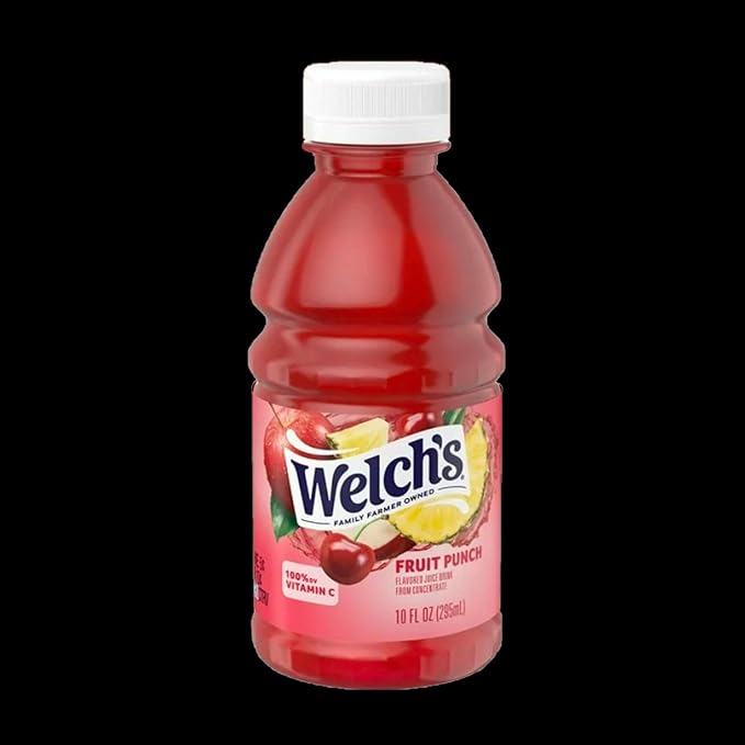 Welch’s Fruit Punch Juice Drink 10 fl oz Plastic Bottle 24 Pack + 2 Reusable Snack Bags by KOOL8SHOP Infinite Deals