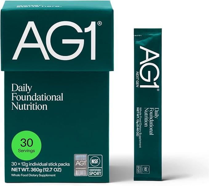 AG1 Multivitamin for Men &amp Women Greens Powder Supplement Probiotic Gluten Free Vegan Keto | 75 Vitamins | Improve Gut Health | (Athletic Greens) Travel Packs 30ct No Shaker Classic Formula