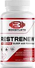 RestRenew Natural Sleep Aid - Supports Deep Sleep Relaxation Stress Relief and Mood Balance | Melatonin Chamomile L-Theanine &amp More | Non-Habit Forming Non-GMO | 60 Capsules