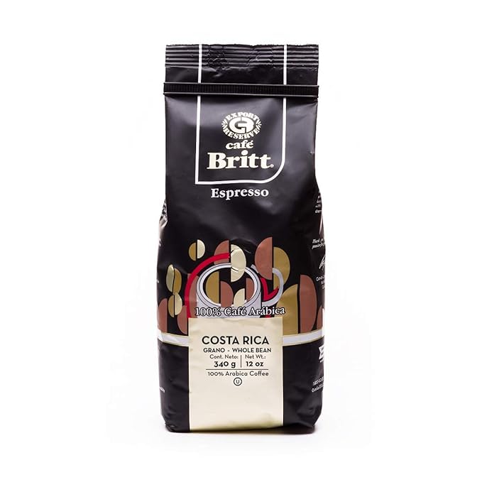 Café Britt® - Costa Rican Espresso Coffee (12 oz.) (3-Pack) - Whole Bean Arabica Coffee Kosher Gluten Free 100% Gourmet &amp Dark Roast