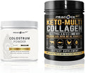 Colostrum + Keto Multi Collagen Peptide Powder Bundle – Hydrolyzed Collagen Protein with MCT Oil &amp Biotin &amp Pure Bovine Colostrum Unflavored Keto &amp Paleo Friendly 16.2 oz + 60g