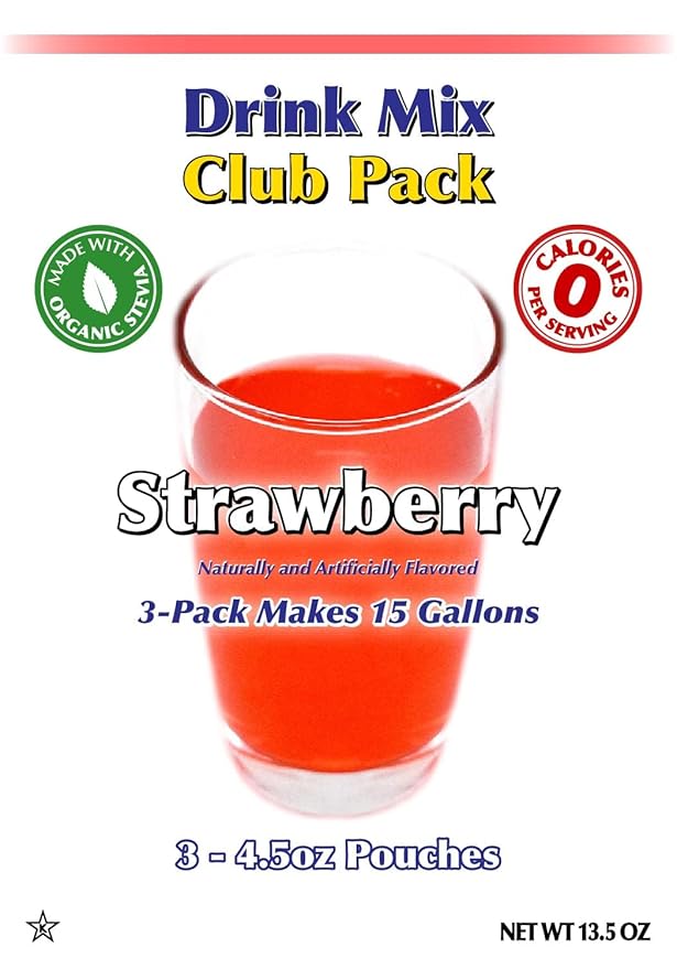 GramZero Strawberry Zero Calorie Sugar Free Drink Mix Great For Nutrition Club Loaded Teas Stevia Sweetened