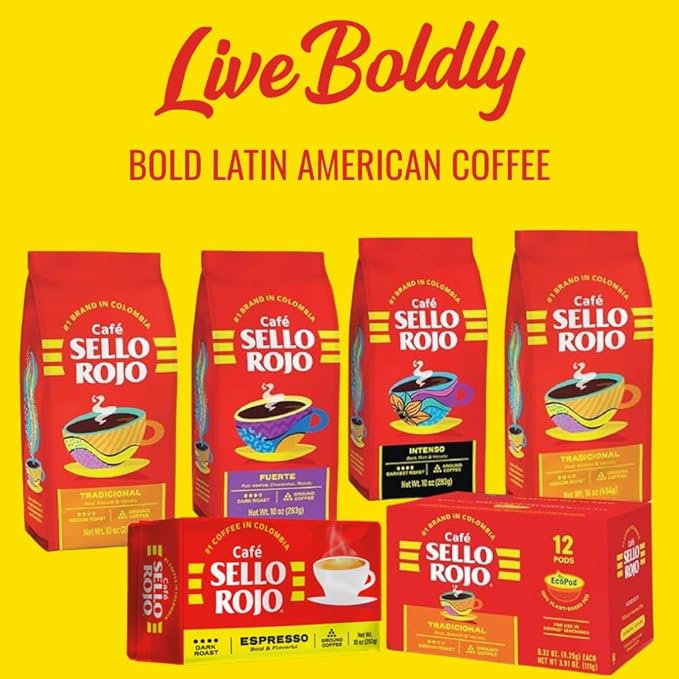 Sello Rojo Tradicional Medium Roast Ground Coffee 16 oz (Pack of 5)
