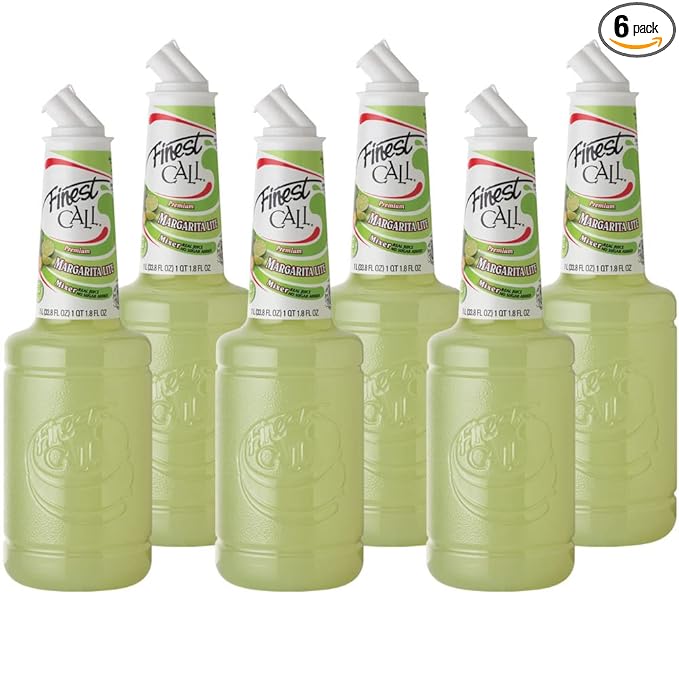Finest Call Premium Margarita LITE Drink Mix 1 Liter Bottle (33.8 Fl Oz) Pack of 6