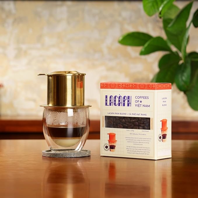Lacàph Phin Brewing Kit - LACÀPH PHIN BLEND WHOLE BEAN &amp MICROFILTER PHIN BREWER - Vietnamese Coffee Starter Set