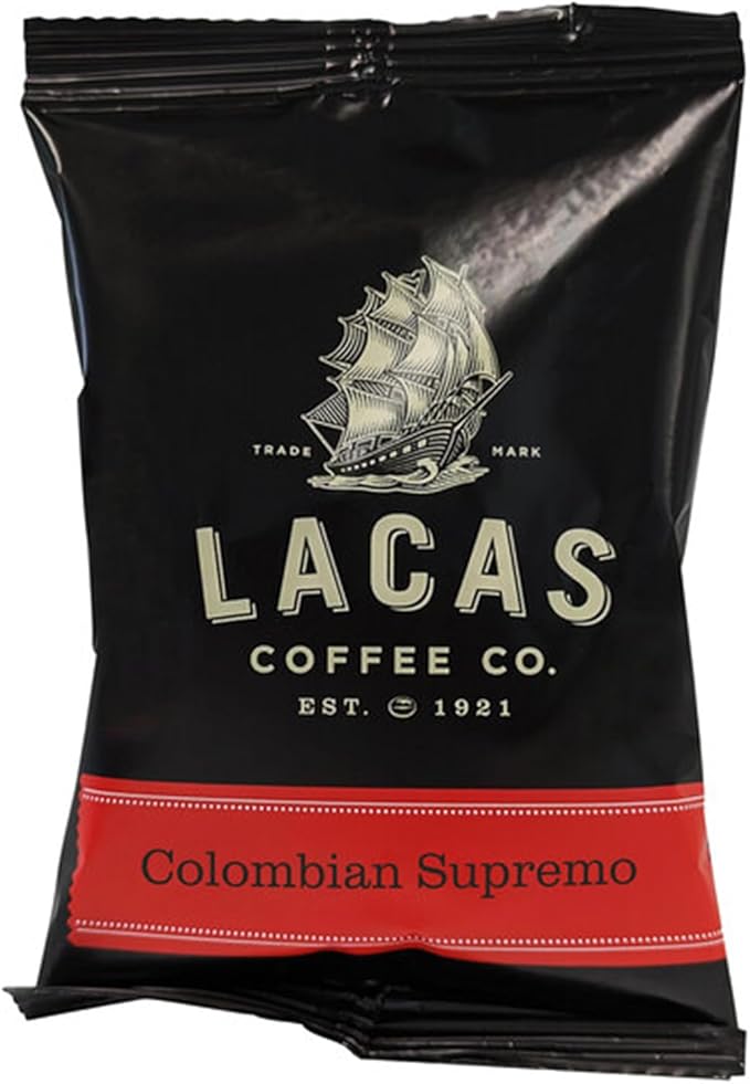 Lacas Coffee Colombian Supremo Coffee Packet 3 oz. - 24/Pieces WS-110LCPKCOLMB-NF