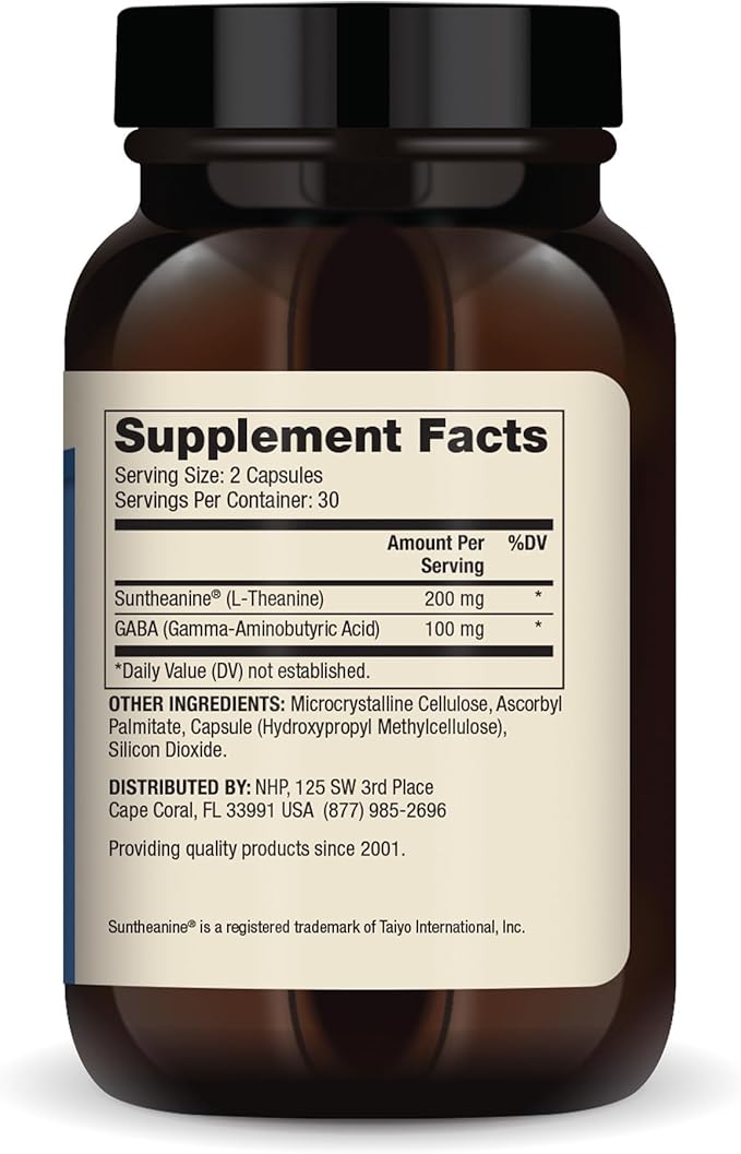 Dr. Mercola L-Theanine Plus GABA 60 Capsules Non-GMO Gluten Free Soy Free