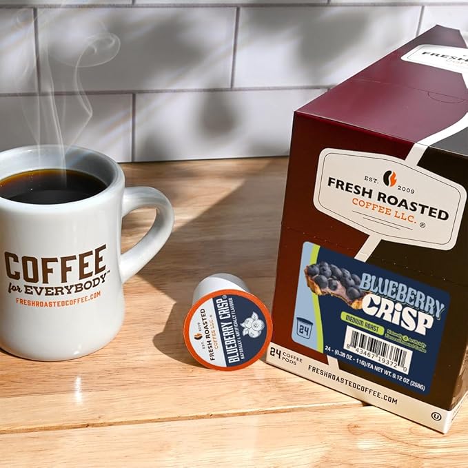 Fresh Roasted Coffee Blueberry Crisp Flavored Coffee Pods 96 Count