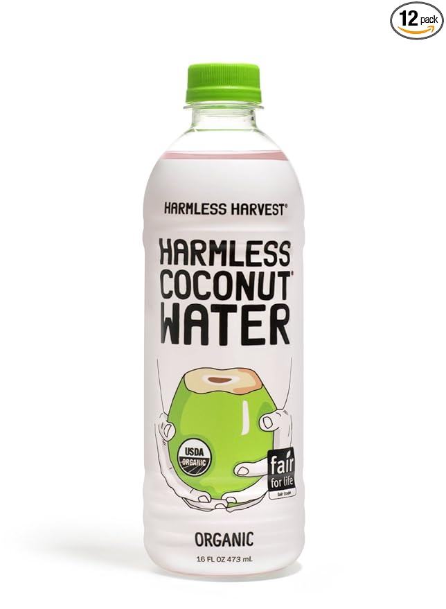 Harmless Harvest Organic Coconut Water Original 16 Fl Oz Pack of 12