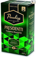 Paulig Presidentti (President) - Dark Roast - Fine Grind - Premium Filter Blend Ground Coffee - Bag 500g (Finland) (8 Bags (Save 30%))