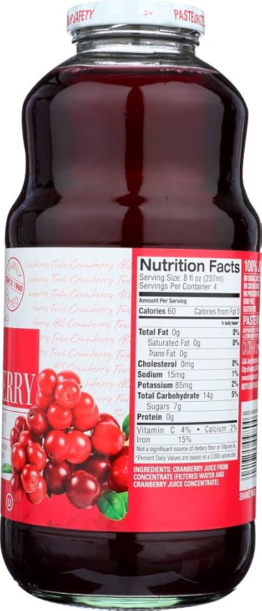 L and A All Cranberry Juice 32 Ounce -- 6 per case. by Unknown