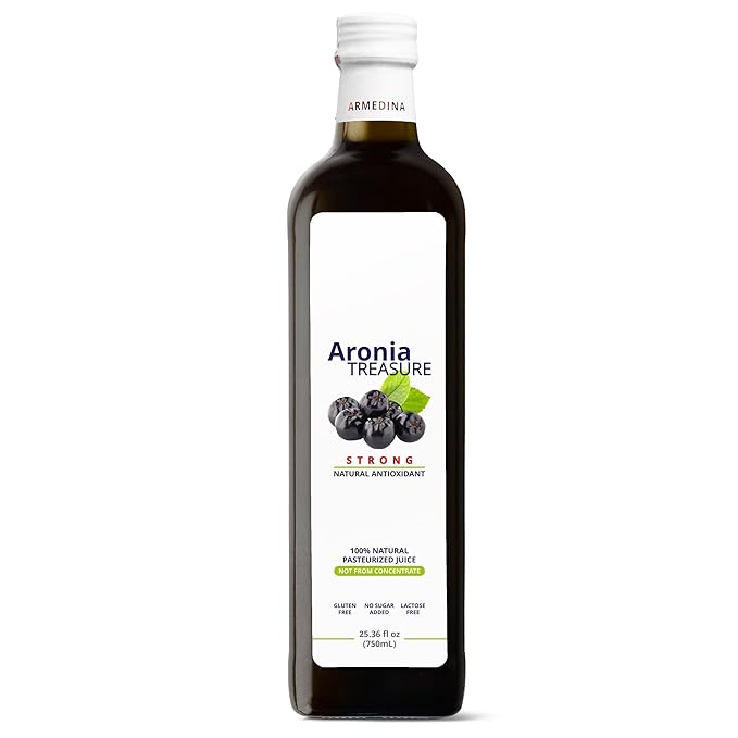 [Aronia Treasure] 100% Aronia Berry Juice: Rich in Antioxidants Gluten-Free Vegan Not From Concentrate made from Premium Aronia Berries