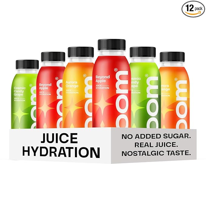 Drink Loom Variety Pack Orange Apple Grape Low Sugar Juice Real Fruit No Added Sugar Healthy Hydration 30 Calories12 oz bottles 12 pack