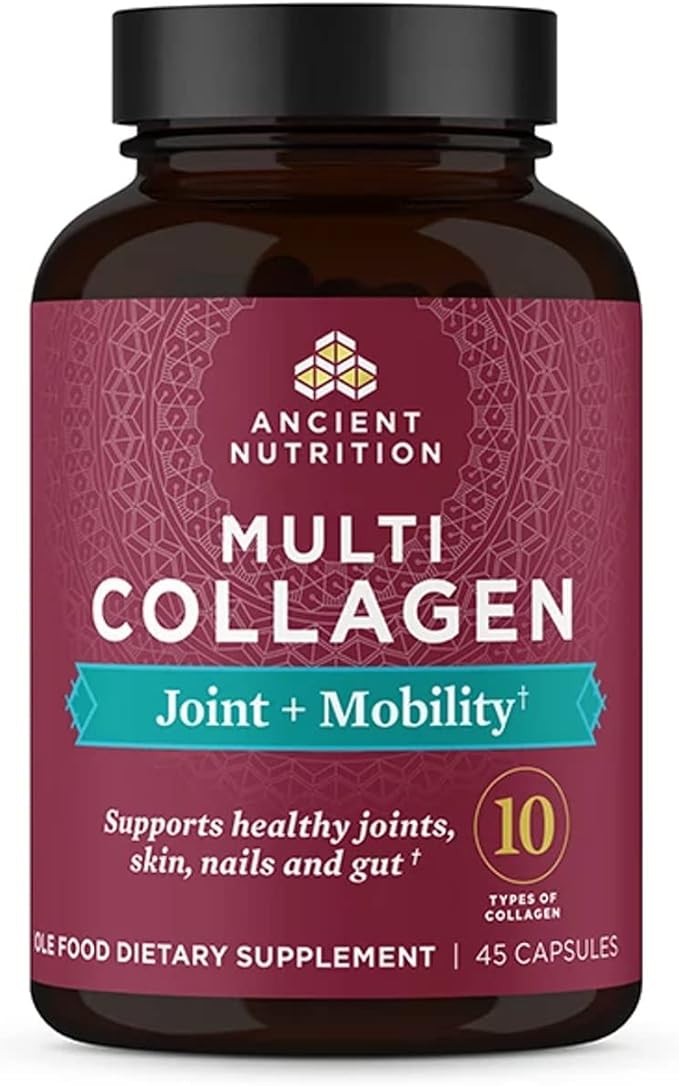 Ancient Nutrition Collagen Pills for Joint Support Multi Collagen Capsules 45 Ct Joint + Mobility Supports Joints Skin &amp Nails Exercise Recovery Paleo and Keto Friendly Gluten Free