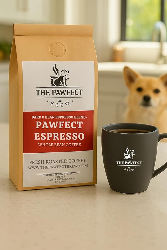 Dog Lovers Coffee – Pawfect Espresso Blend by The Pawfect Brew | Dark Roast Whole Bean 12oz | Roasted to Order | 25% Profits Donated to Animal Rescue