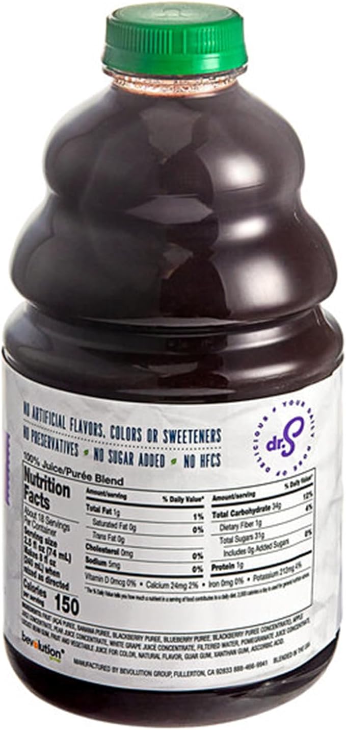 100% Crushed Acai Berry Fruit Smoothie Mix 46 fl. oz. WS-103DR100ACAI-NPF