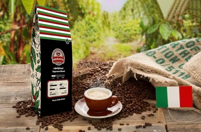 Nicoletti Coffee Original Espresso Roast Beans 2.20lb (Pack of 2) (Made in Brooklyn NY since 1972) Fresh Roasted Espresso with date.