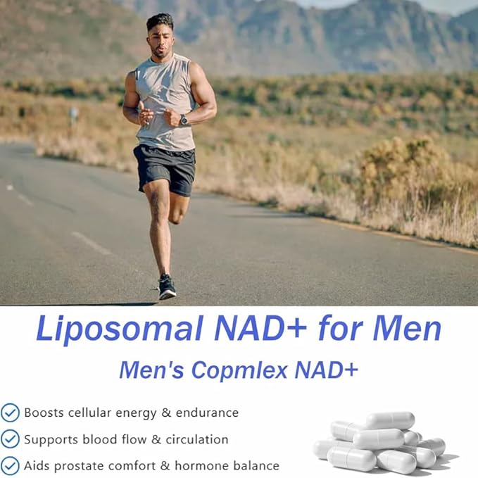 Boostiva NAD+ Supplements for Men with NAD Resveratrol CoQ10 L-Citrulline &amp Lycopene – Nitric Oxide Support Prostate Care Anti-Aging Stamina &amp Cellular Energy Boost 60capsules (1)